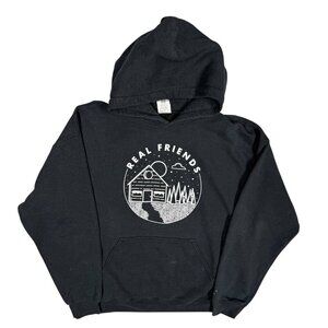 Real Friends Hoodie Band Merch Pullover Black Large